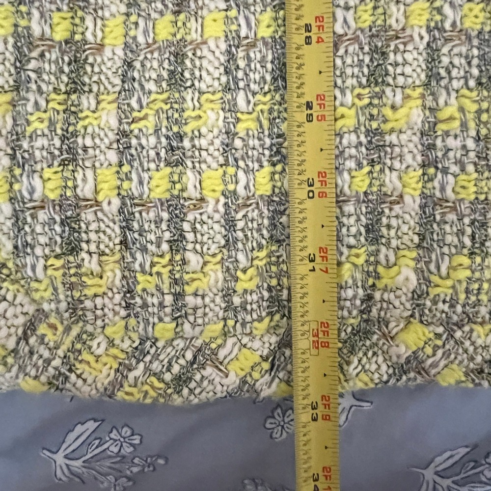 Tuckernuck Yellow and Gray Plaid Tweed V-Neck Mini Dress Long Sleeve Size S - Picture 8 of 8